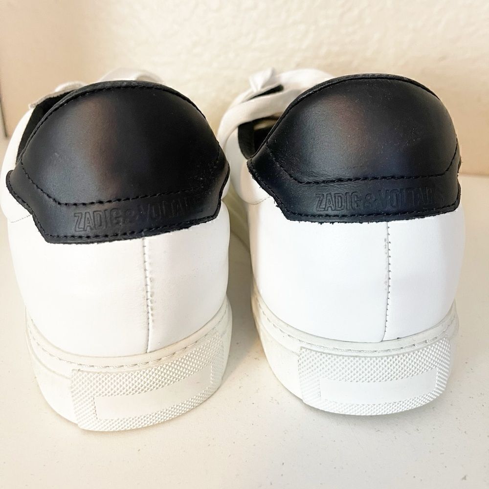 Zadig & Voltaire leather sneakers ZV1747 tattoo style heart patch French 41/US10 - Picture 9 of 15